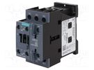 Contactor: 3-pole; NO x3; Auxiliary contacts: NO + NC; 230VAC; 12A SIEMENS