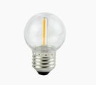 Lemputė E27 230V G45 1W, FILAMENT, šiltai balta 2700K, 50lm, plastikinė