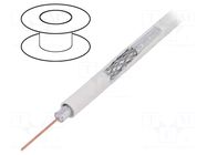 Wire: coaxial; RG6; wire; CCS; PVC; white; 305m; Øcable: 7.06mm TELESTE