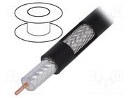 Wire: coaxial; RG11; solid; Cu; PE; black; 305m; Øcable: 10.03mm TELESTE