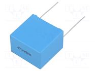 Capacitor: polypropylene; X1; PHE845; 470nF; 1500VDC; 760VAC; THT KEMET