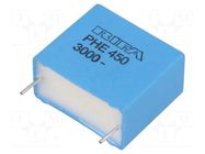 Capacitor: polypropylene; 22nF; 3kVDC; 1kVAC; 26x13.5x23mm; THT KEMET
