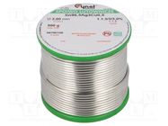 Soldering wire; tin; Sn96,5Ag3Cu0,5; 2mm; 500g; lead free; reel CYNEL