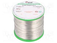 Soldering wire; tin; Sn96,5Ag3Cu0,5; 500um; 500g; lead free; reel CYNEL