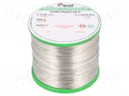 Tin; lead free; Sn96,5Ag3Cu0,5; 500um; 500g; reel; 217÷220°C; 3% CYNEL