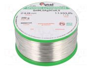 Tin; lead free; Sn96,5Ag3Cu0,5; 250um; 250g; reel; 217÷219°C; 3% CYNEL