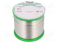 Soldering wire; tin; Sn99Ag0,3Cu0,7; 1mm; 500g; lead free; reel CYNEL