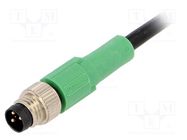 Connection lead; M8; PIN: 3; straight; 3m; plug; 250VAC; 4A; SAC; PVC PHOENIX CONTACT