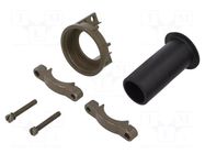 Cable hood and fastener; olive; size 24,size 28; zinc alloy; 97 AMPHENOL