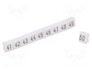Marker; push-in; white; PVC; 250pcs; 4.5mm; Marking: 41-50 POKÓJ