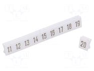 Marker; push-in; white; PVC; 250pcs; 4.5mm; Marking: 11-20 POKÓJ