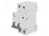 Circuit breaker; 400VAC; Inom: 10A; Poles: 2; Charact: C; 6kA; IP20 SIEMENS