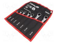 Wrenches set; rattle,combination spanner; 7pcs. PROLINE