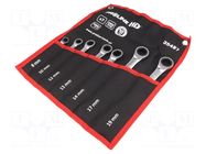Wrench-set; rattle,combination spanner; chromium plated steel PROLINE
