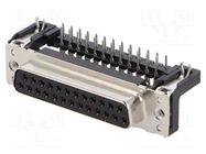Connector: D-Sub; PIN: 25; socket; female; on PCBs; angled 90°; THT HARTING