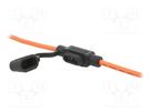 Fuse holder; 11.1mm; 30A; on cable; Leads: lead x2; ways: 1; UL94V-2 MTA