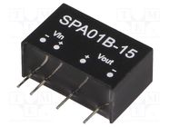 Converter: DC/DC; 1W; Uin: 18÷36VDC; Uout: 15VDC; Iout: 6÷67mA; SIP6 MEAN WELL