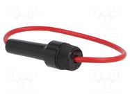 Fuse holder; 6.3x30mm,6.3x32mm; on cable; Imax: 15A; Leads: cables SCI