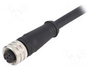 Connector: M12; plug; female; PIN: 8; straight; 36V; IP67; cables IFM ELECTRONIC