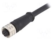 Connector: M12; plug; female; PIN: 8; straight; 36V; IP67; cables IFM ELECTRONIC