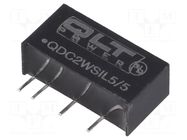 Converter: DC/DC; 2W; Uin: 4.5÷5.5VDC; Uout: 5VDC; SIL; 0.03ppm/°C QLT POWER