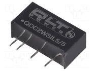 Converter: DC/DC; 2W; Uin: 4.5÷5.5VDC; Uout: 5VDC; SIL; 0.03ppm/°C QLT POWER