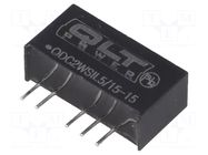 Converter: DC/DC; 2W; Uin: 4.5÷5.5VDC; Uout: 15VDC; Uout2: -15VDC QLT POWER