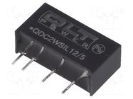 Converter: DC/DC; 2W; Uin: 10.8÷13.2VDC; Uout: 5VDC; SIL; 0.03ppm/°C QLT POWER