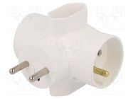 Connector: AC supply; splitter; 2P,2P+PE; white; Output: 4x socket TIMEX-ELEKTRO