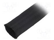 Polyester braid; ØBraid : 38÷50mm; PET,polyester; black; incised HELLERMANNTYTON