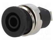 Connector: 4mm banana; socket; 32A; black; nickel plated; 23.5mm AXIOMET