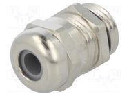Cable gland; PG9; IP68; brass; Body plating: nickel HUMMEL