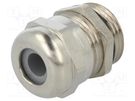 Cable gland; PG11; IP68; brass; Body plating: nickel HUMMEL