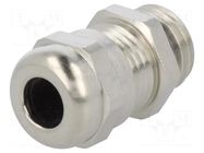 Cable gland; M12; 1.5; IP68; brass; Body plating: nickel HUMMEL