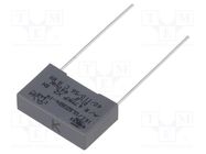 Capacitor: polypropylene; X2; R47 X2; 10nF; 18x5x11mm; THT; ±10% KEMET