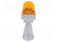 Signaller: lighting-sound; 230VAC; horn,flashing light; orange WERMA