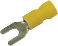 TERMINAL, SPADE/FORK, #8, CRIMP, YELLOW