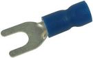 TERMINAL, SPADE/FORK, #8, CRIMP, BLUE