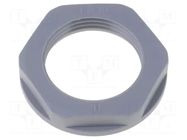 Nut; PG16; polyamide; 30mm; dark grey; Thread: PG; with flange HELUKABEL