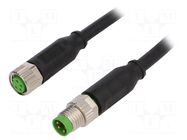 Cable: for sensors/automation; M8; PIN: 4; 1m; plug; 30VDC; 30VAC; 4A MURRELEKTRONIK