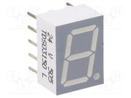 Display: LED; 7-segment; 10mm; 0.39"; No.char: 1; orange-red; anode VISHAY