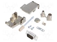 Connector: D-Sub; PIN: 9; plug; male; soldering; for cable; black ENCITECH