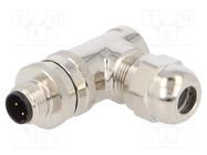 Connector: M12; plug; PIN: 4; male; D code-Ethernet; for cable; IP67 