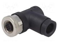 Connector: M12; plug; PIN: 5; female; 60V; angled 90°; IP67; 4A; 6÷8mm TE Connectivity