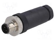 Plug; M12; PIN: 4; male; A code-DeviceNet / CANopen; for cable TE Connectivity