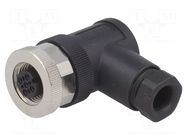 Connector: M12; plug; PIN: 5; female; 60V; angled 90°; IP67; 4A; 4÷6mm TE Connectivity