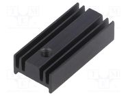 Heatsink: extruded; TO220; black; L: 25.4mm; W: 12mm; H: 6.5mm; 40K/W STONECOLD