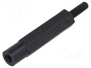 Screwed spacer sleeve; hexagonal; polyamide; M2,5; M2,5; L: 24mm DREMEC