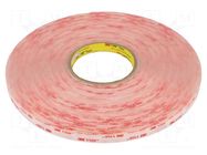 Tape: fixing; W: 12mm; L: 33m; Thk: 1mm; acrylic; transparent; UL-746C 3M