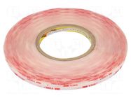 Tape: fixing; W: 9mm; L: 33m; Thk: 0.5mm; acrylic; transparent 3M